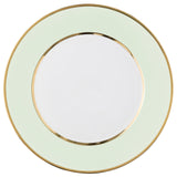 "Schubert" Charger in Emerald Green & Narrow Gold Rim