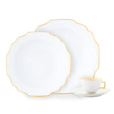 "Belvedere" Dinner Plate White with 24K Gold Rim