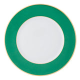 "Schubert" Charger in Emerald Green & Narrow Gold Rim