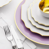"Schubert" Charger in Lilac & Narrow Gold Rim