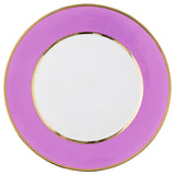 "Schubert" Charger in Aubergine & Narrow Gold Rim