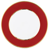 "Schubert" Charger in Light Gray Matte & Narrow Gold Rim