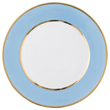 "Schubert" Charger in Light Blue & Narrow Gold Rim