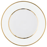 "Schubert" Charger in Slate Gray Matte & Narrow Gold Rim