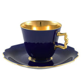 "Belvedere" Coffee Cup & Saucer Cobalt & 24K Gold