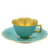 "Belvedere" Mocha / Espresso Cup with Saucer Cobalt & Gold