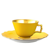 "Belvedere" Mocha / Espresso Cup with Saucer Gray & Gold