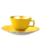 "Belvedere" Mocha / Espresso Cup with Saucer Green & Gold