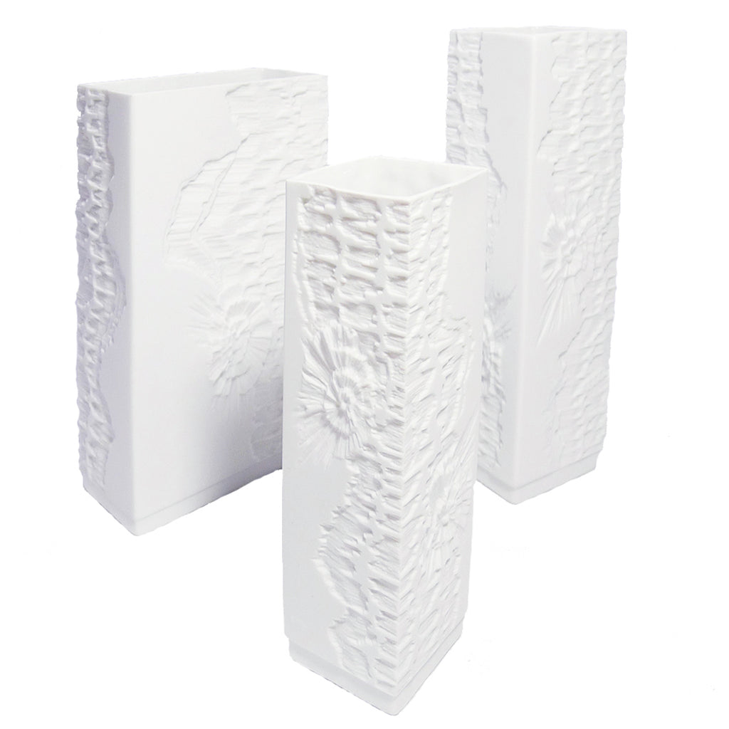 Set of White Modernist Bisque Vases by Manfred Frey – Adeeni