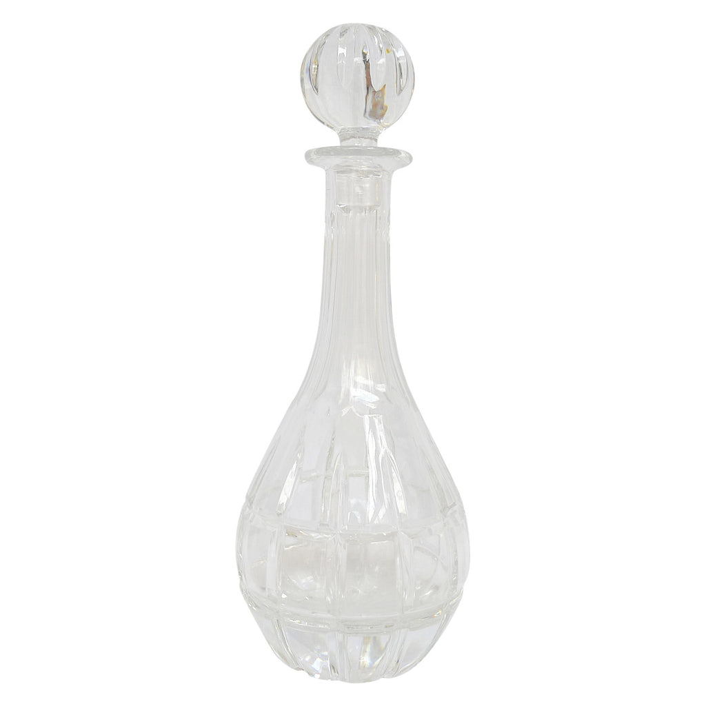 Vintage Clear Glass Decanter / Vintage Etched Glass Decanter