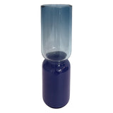 Medium "Groove" Cylinder Vase in Steel Blue & Midnight Opal by Furthur Design