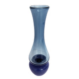 Small "Groove Curve" Vase in Steel Blue & Midnight Blue Opal by Furthur Design