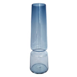 "Groove" Tapered Cylinder XL Vase in steel blue by Furthur Design