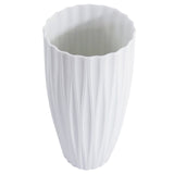 XL Modernist Fluted White Bisque Vase