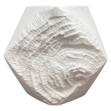 Modernist White Bisque Fossil Pattern Vase