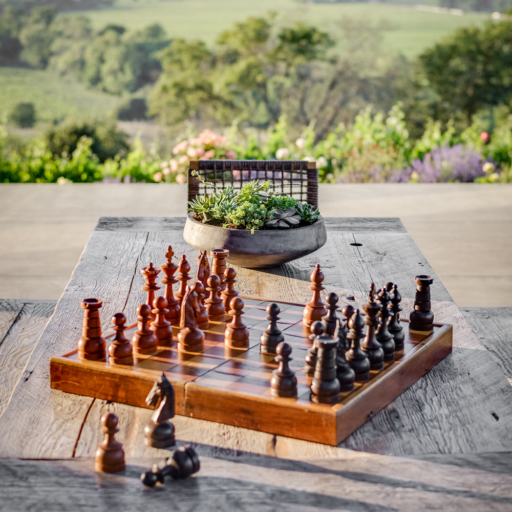 Modern Chess Wood Boards Large Set With Board, Wooden Game