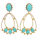"Rock Candy" Turquoise Hoop Earrings by Michelle Nussbaumer