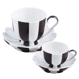 "Melon” Coffee Cup with Saucer by Josef Hoffmann Black