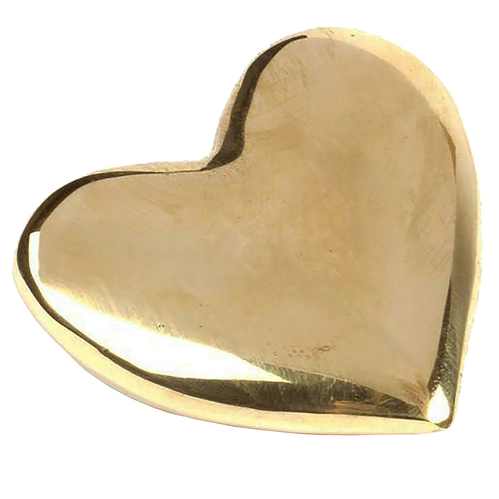 Vintage Brass Heart Paperweight Solid Brass Heart Shaped Paperweight
