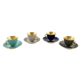 "Belvedere" Mocha / Espresso Cup with Saucer Yellow & Gold