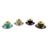 "Belvedere" Mocha / Espresso Cup with Saucer Gray & Gold