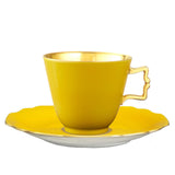 "Belvedere" Coffee Cup & Saucer Yellow & 24K Gold