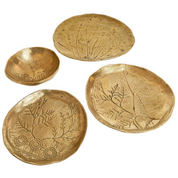 Collection of Mid-Century Flora Brass Dishes