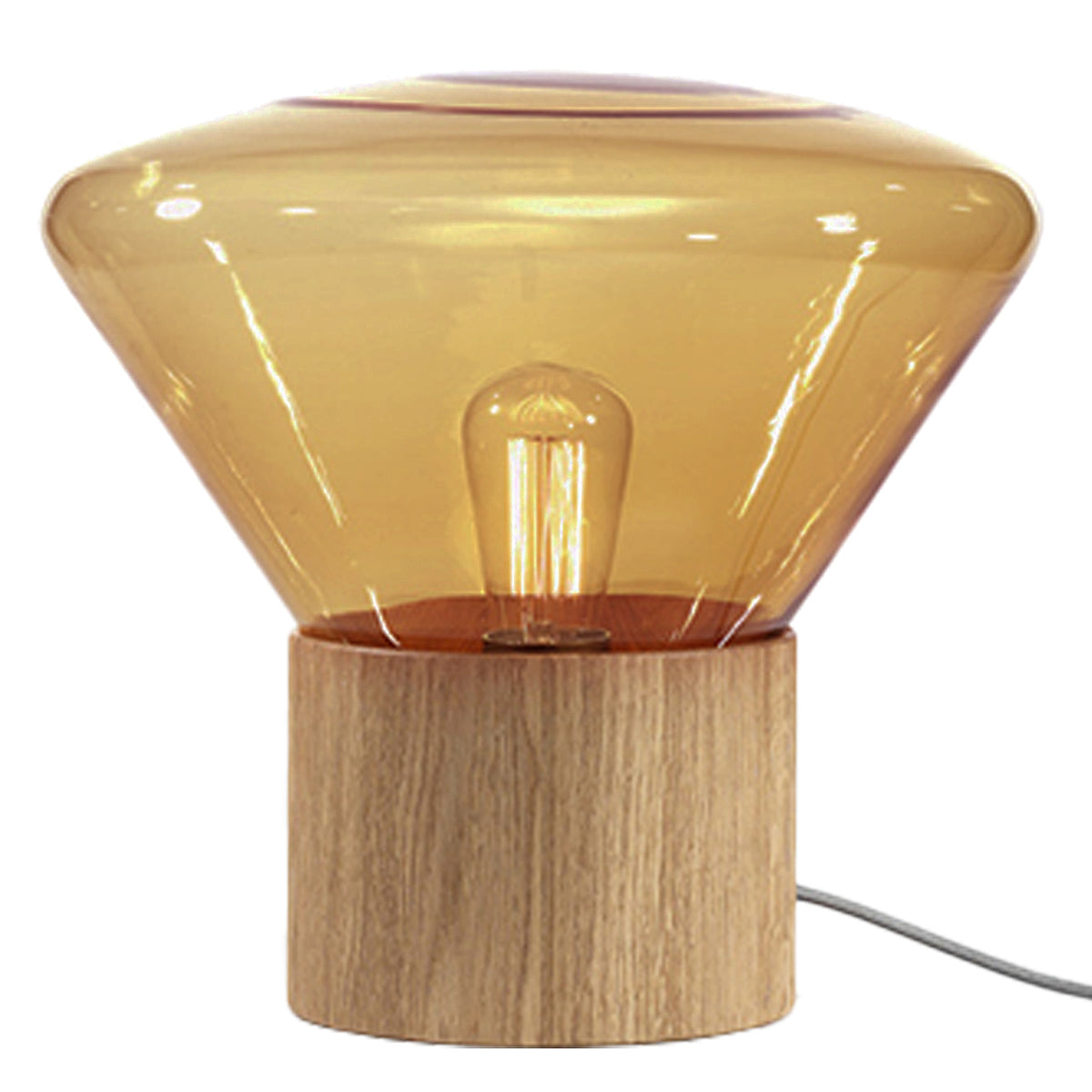 Medium "Muffins" Oak Base Table Lamp by Lucie Koldova & Dan Yeffet