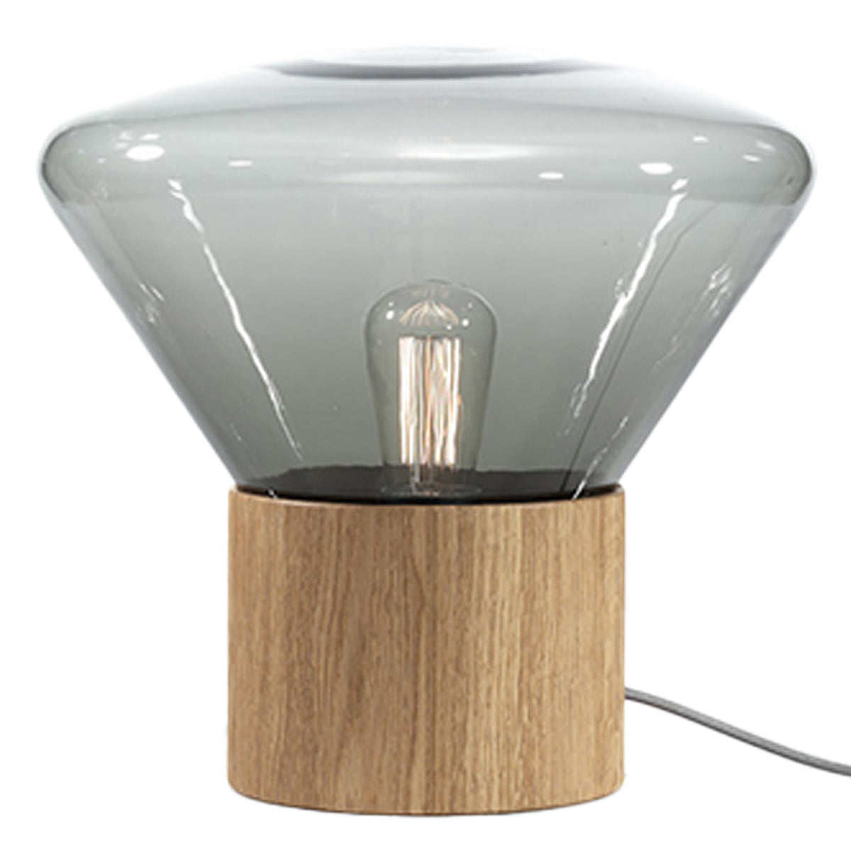 Large "Muffins" Oak Base Table Lamp by Lucie Koldova & Dan Yeffet