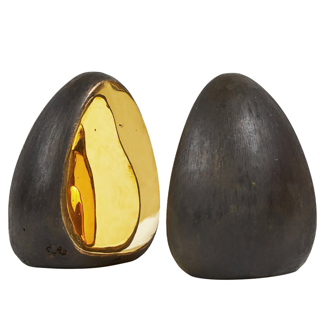 Pair of "Drop" Bookends #4636 in Patinated Brass by Carl Auböck