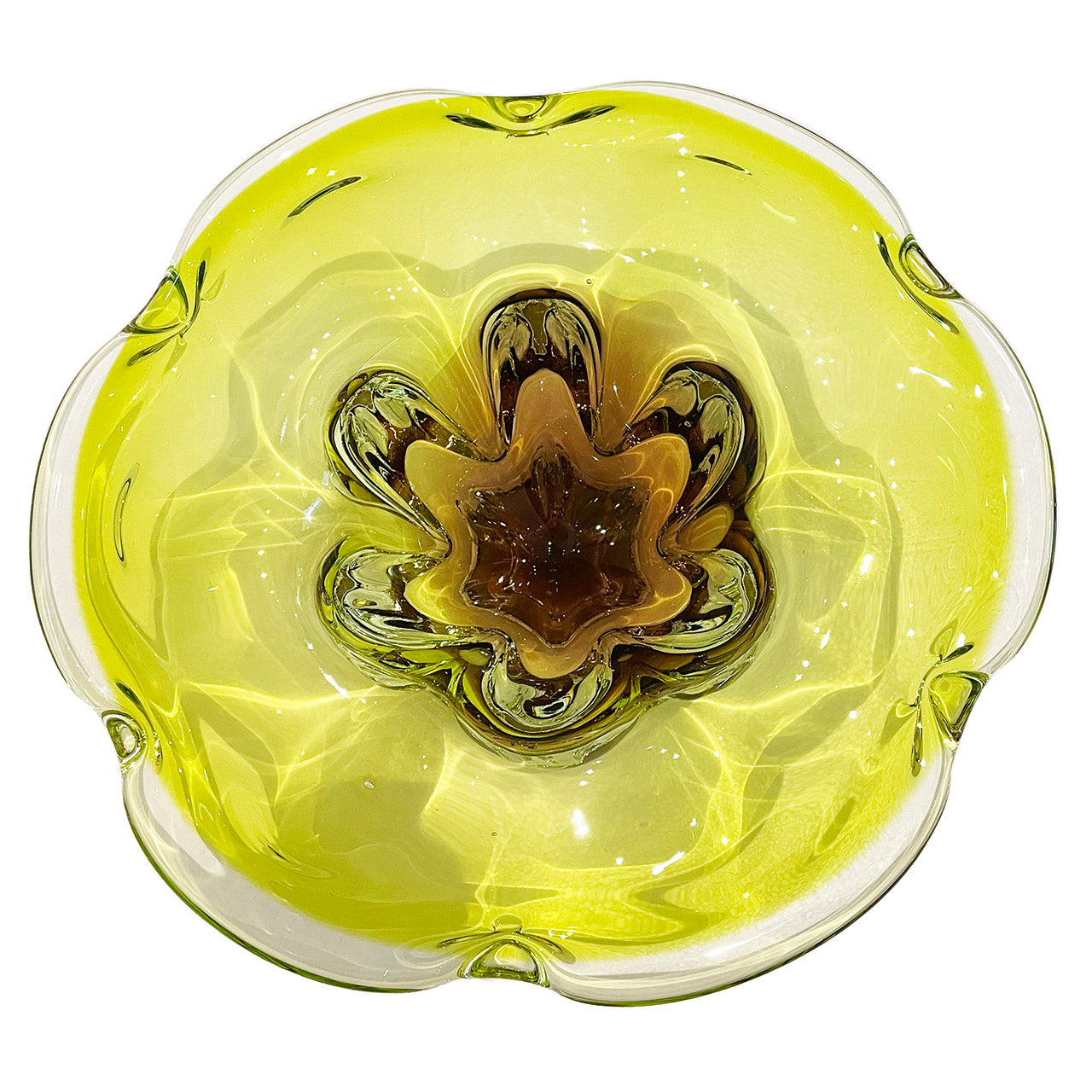 Large Round Sommerso Czech Glass Bowl