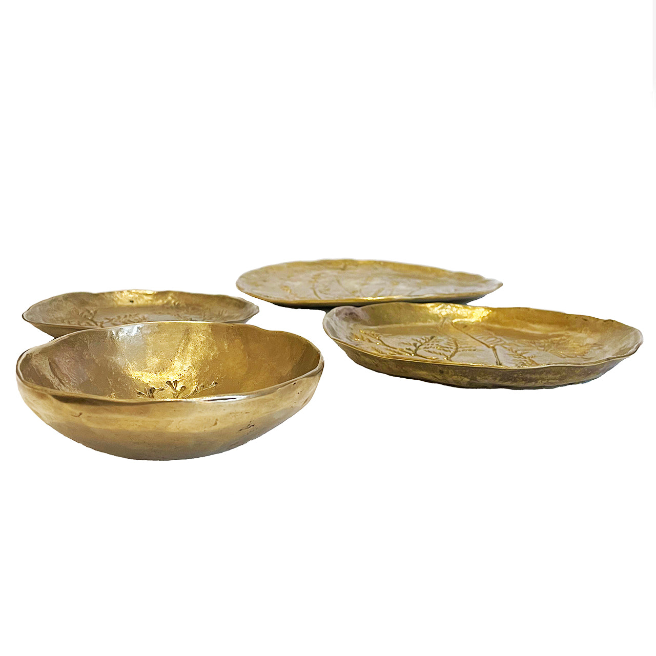 Collection of Mid-Century Flora Brass Dishes