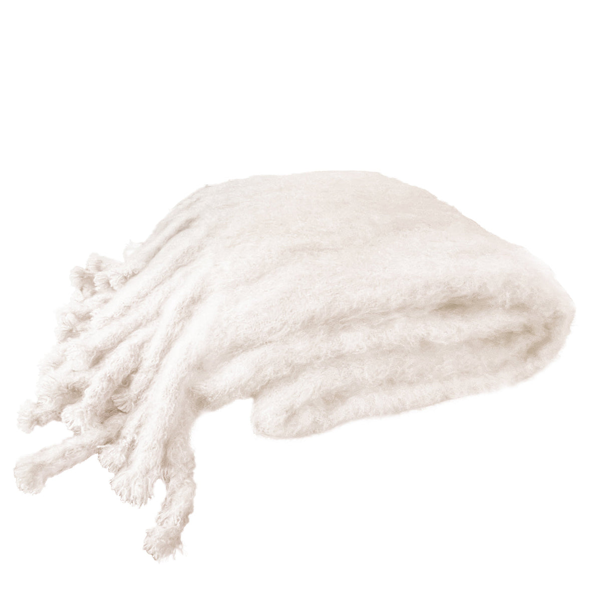 Mohair Queen Blanket with Large Tassel Fringe
