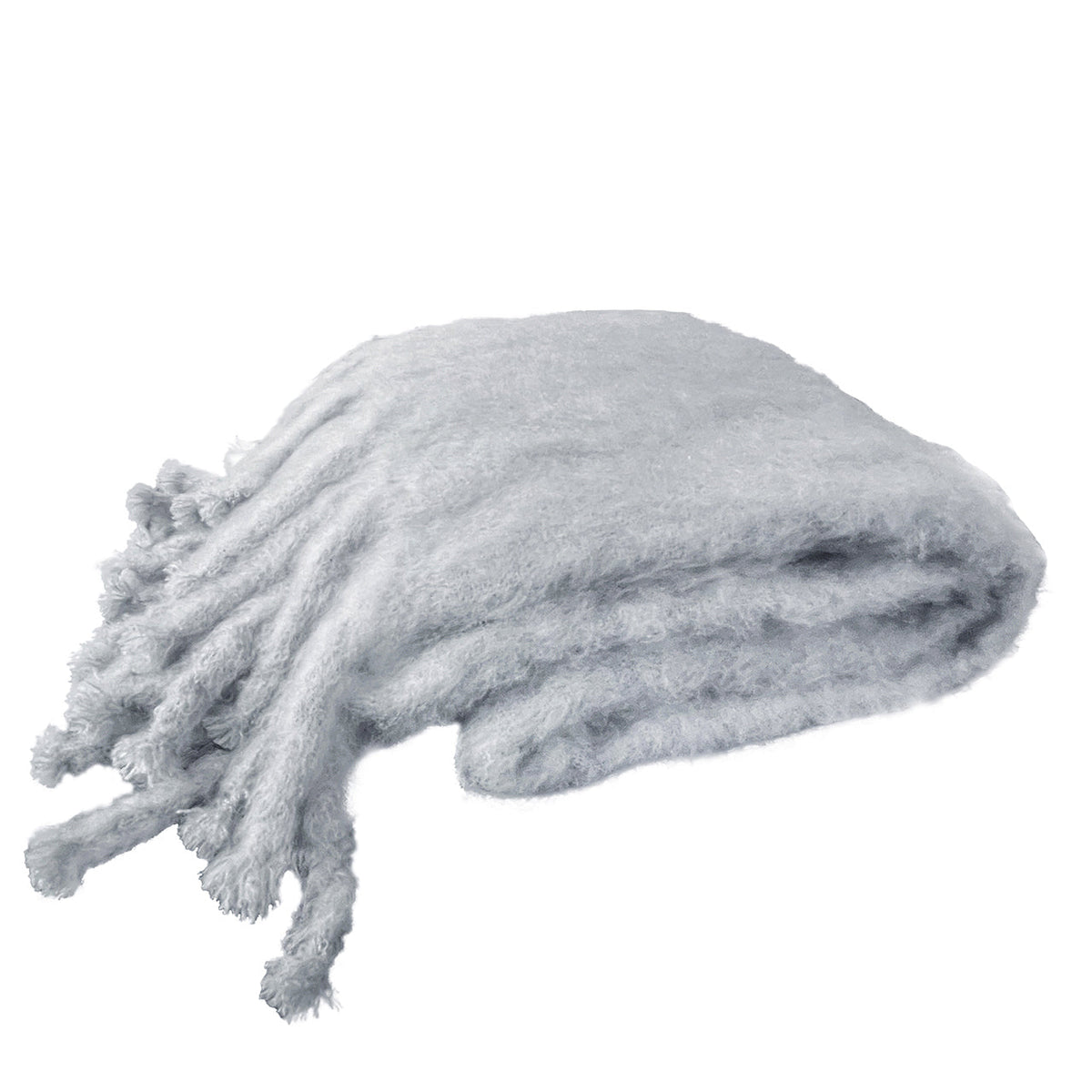 Mohair Queen Blanket with Large Tassel Fringe