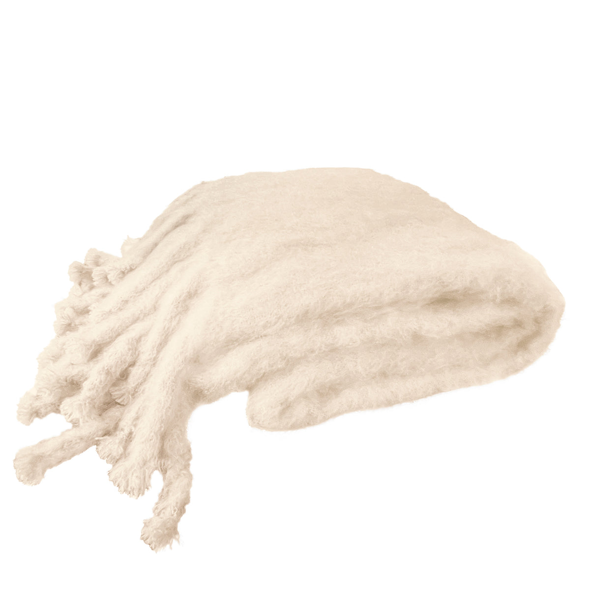Mohair Queen Blanket with Large Tassel Fringe
