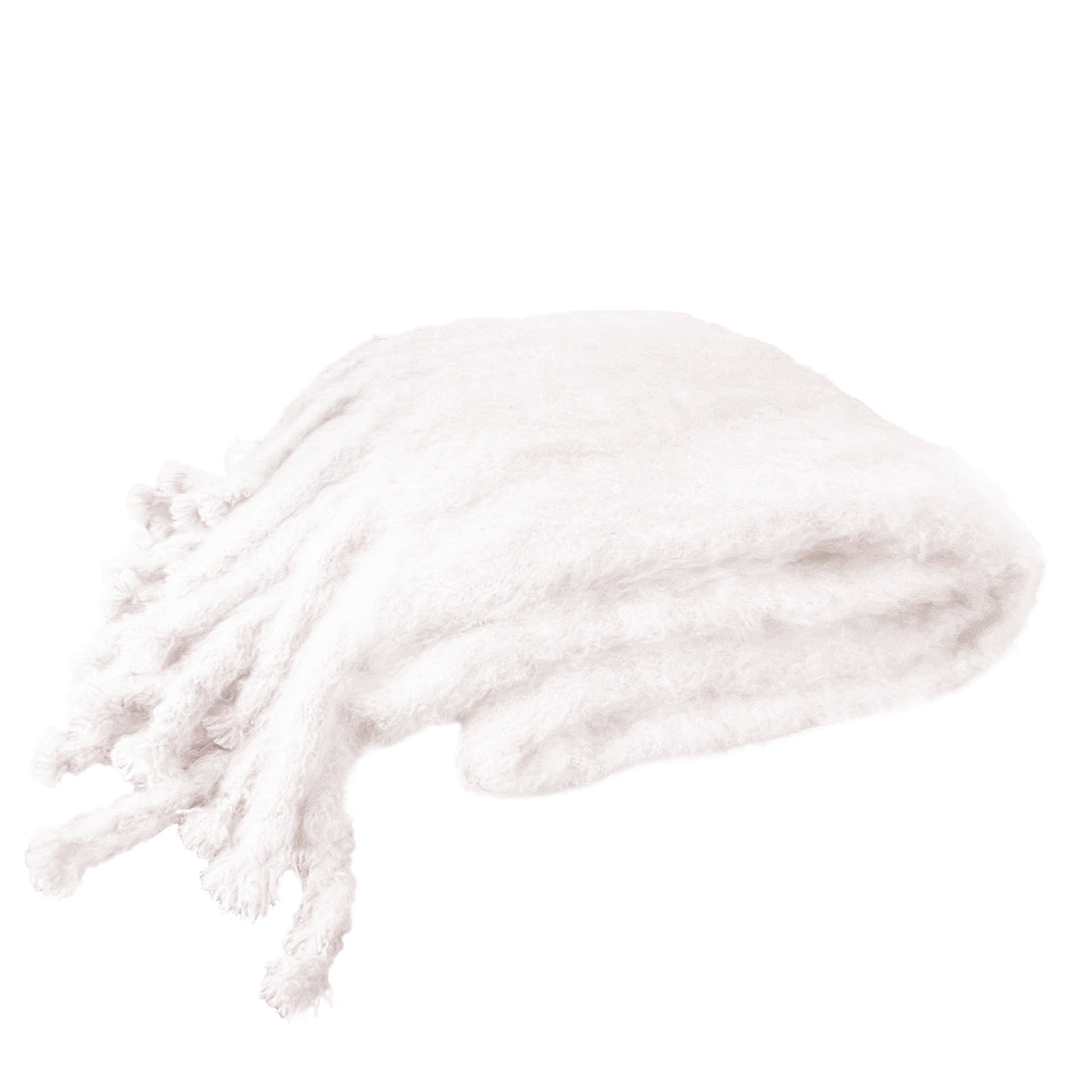Mohair Throw with Large Tassel Fringe