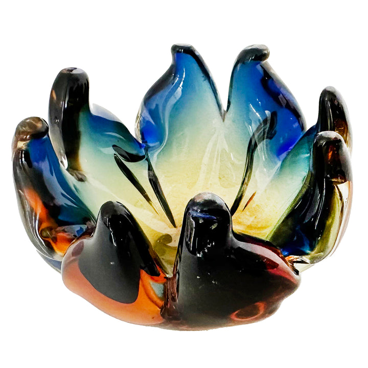 Multi Color Czech Art Glass Bowl