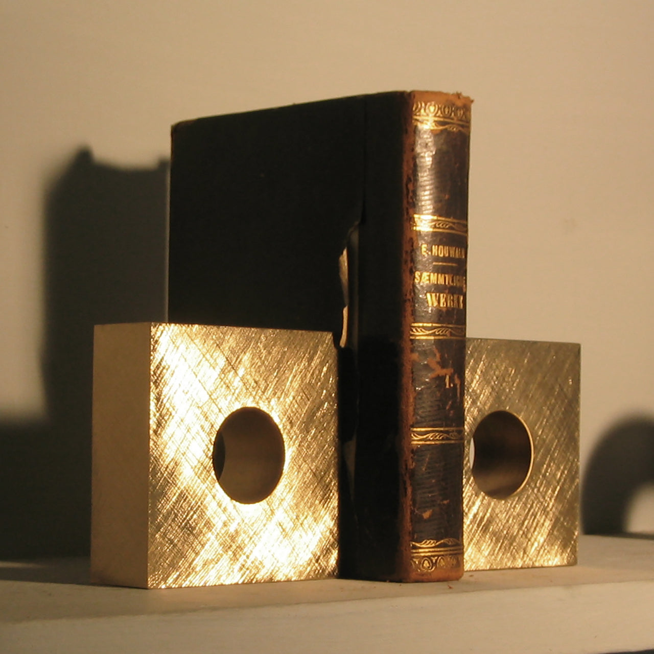 Pair of "Square" Bookends #4575 in Brass by Carl Auböck