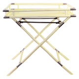 Ivory Lacquer & Chrome Folding Bar Tray Table