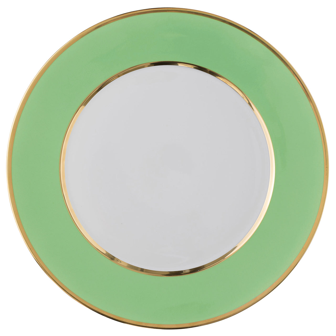 "Schubert" Charger in Turquoise & Narrow Gold Rim