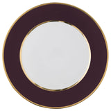 "Schubert" Charger in Chocolate & Narrow Gold Rim