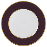 "Schubert" Charger in Light Gray Matte & Narrow Gold Rim