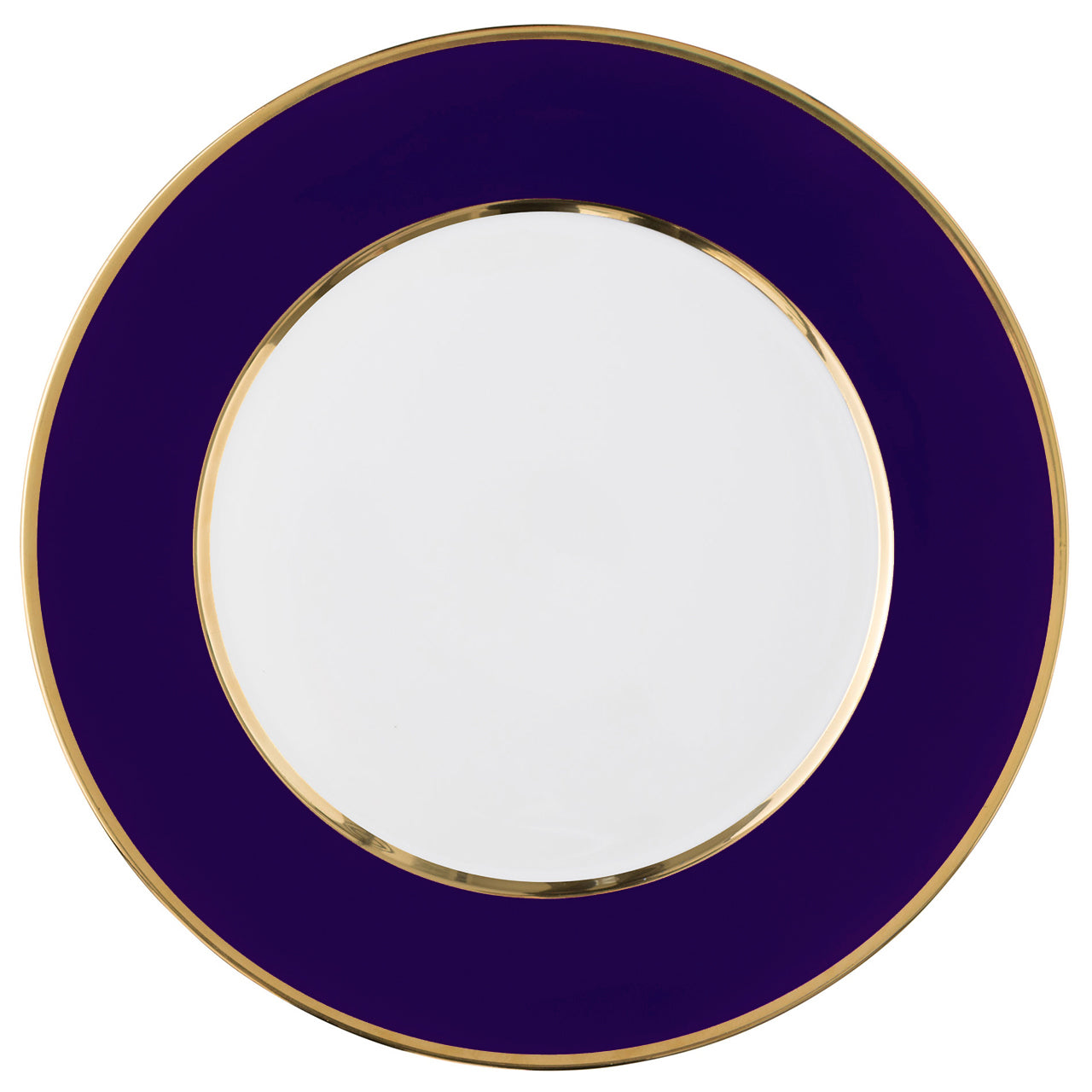 "Schubert" Charger in Cobalt & Narrow Gold Rim