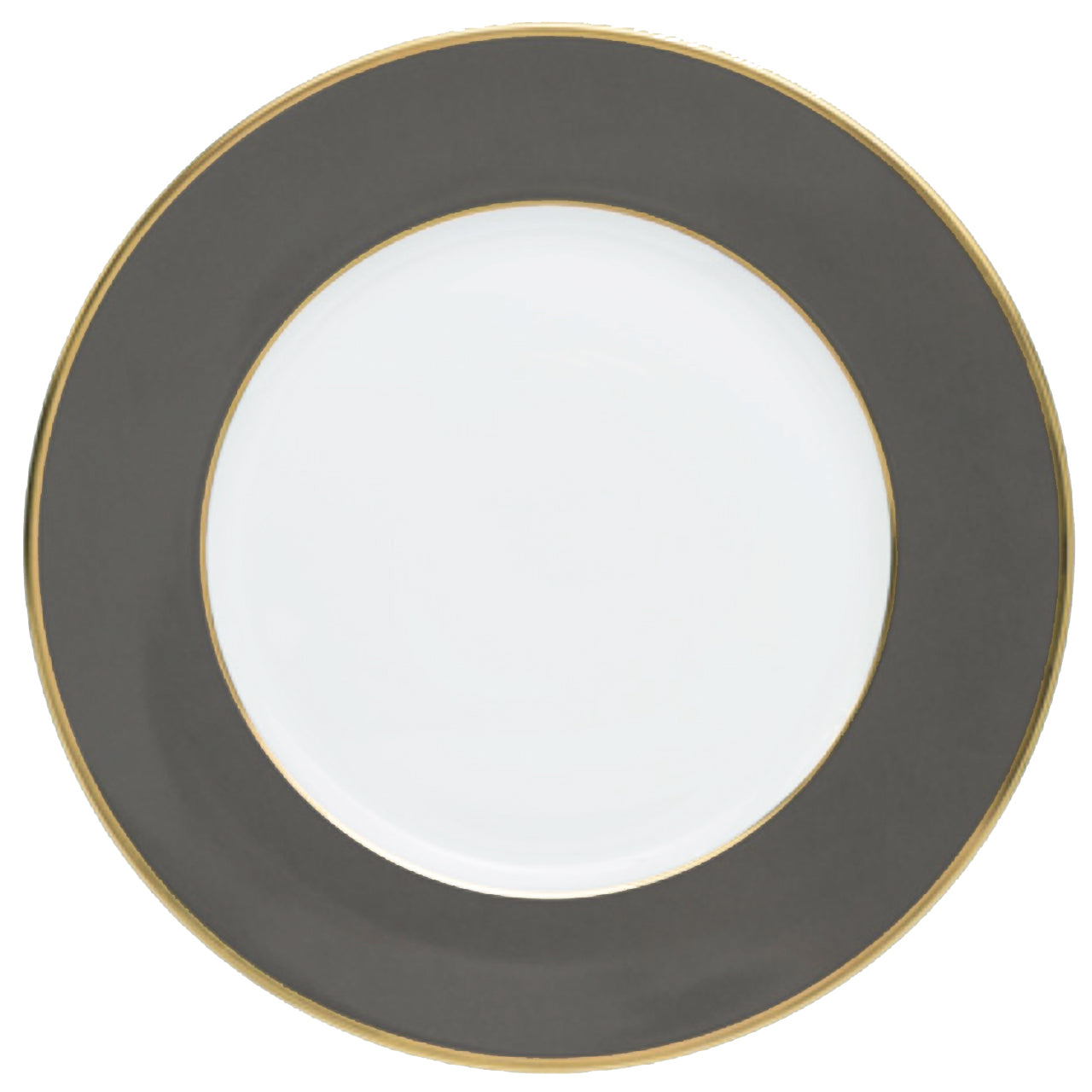 "Schubert" Charger in Light Green & Narrow Gold Rim