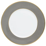 "Schubert" Charger in Chocolate & Narrow Gold Rim