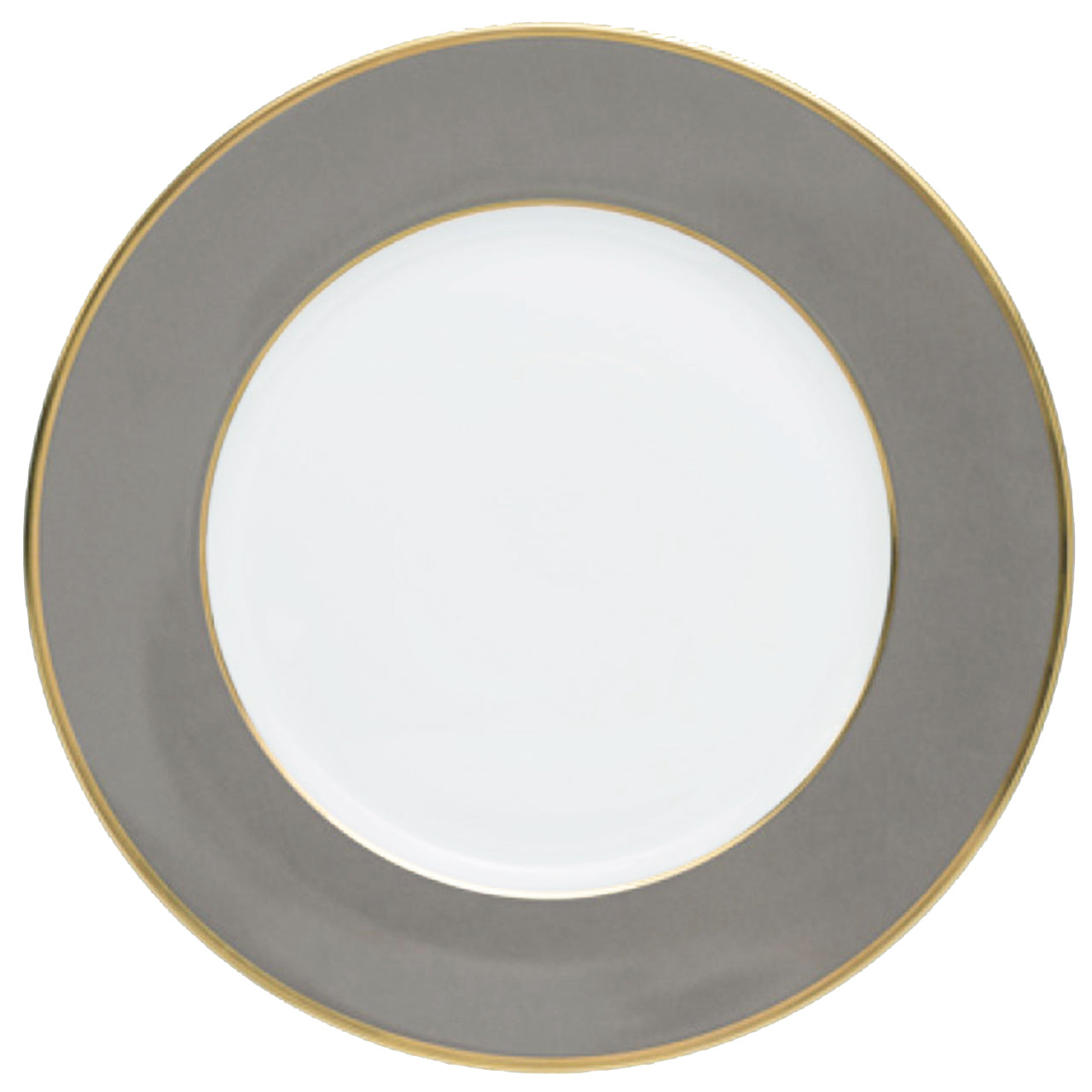 "Schubert" Charger in Light Green & Narrow Gold Rim