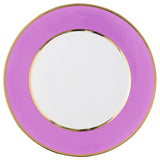 "Schubert" Charger in Violet & Narrow Gold Rim