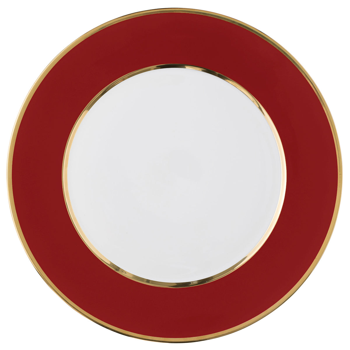 "Schubert" Charger in Turquoise & Narrow Gold Rim