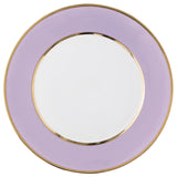 "Schubert" Charger in Violet & Narrow Gold Rim