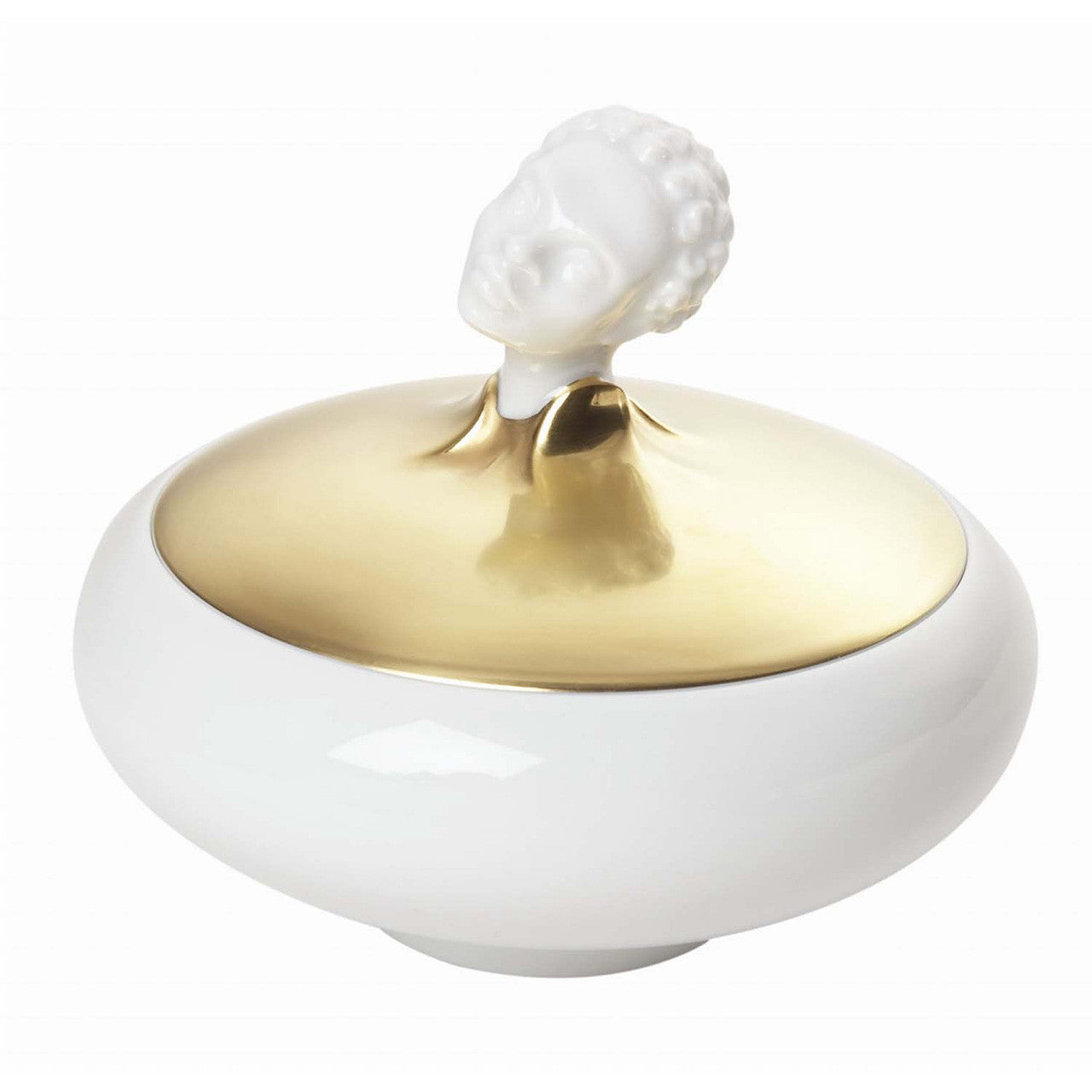 "Orient African" Sugar Bowl with 24K Gold Lid by Ena Rottenberg